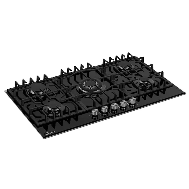 Empava 36 in. Black 5-Burner Built-in Gas Cooktop (36GC27)