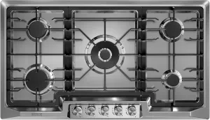 Empava 36 Inch Built-in Gas Cooktop with 5 Sealed SABAF Burners, Stainless Steel Surface LPG/NG Convertible, Flame Failure Protection, Dishwasher Safe Grates