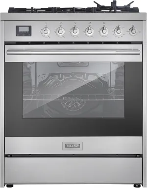 Empava Slide-In & Freestanding Gas Range, 5.0 Cu. Ft, Single Oven with 5 Sealed High-Low Cooktop Burners & Touch Timer, Heavy Duty Continuous Grates in Stainless Steel, 30 Inch