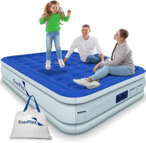 EnerPlex Air Mattress with Built-in Pump - Double Height Inflatable Mattress for Camping, Home & Portable Travel - Easy to Inflate/Quick Set UP