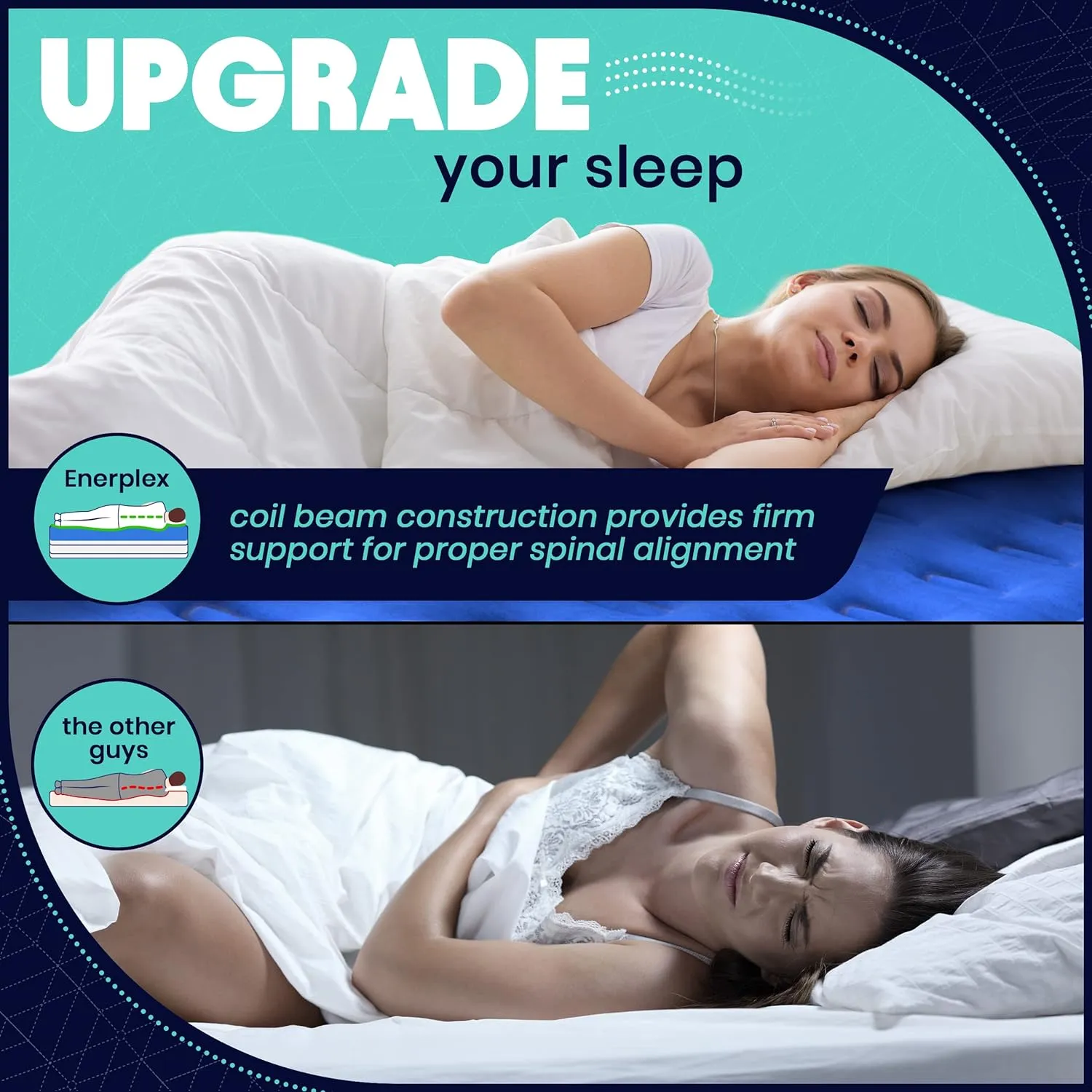 EnerPlex Air Mattress with Built-in Pump - Double Height Inflatable Mattress for Camping, Home & Portable Travel - Easy to Inflate/Quick Set UP