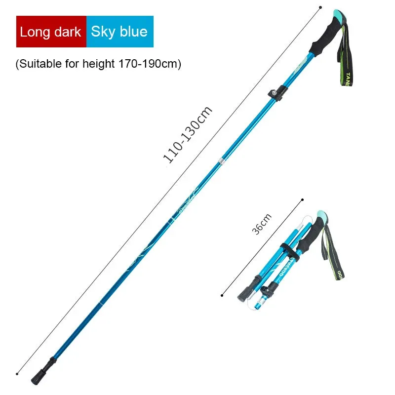 Enhance Your Strides with Adjustable 5-Section Trekking Poles - Outdoor Camping Ultralight Portable Foldable Walking Hiking Stick