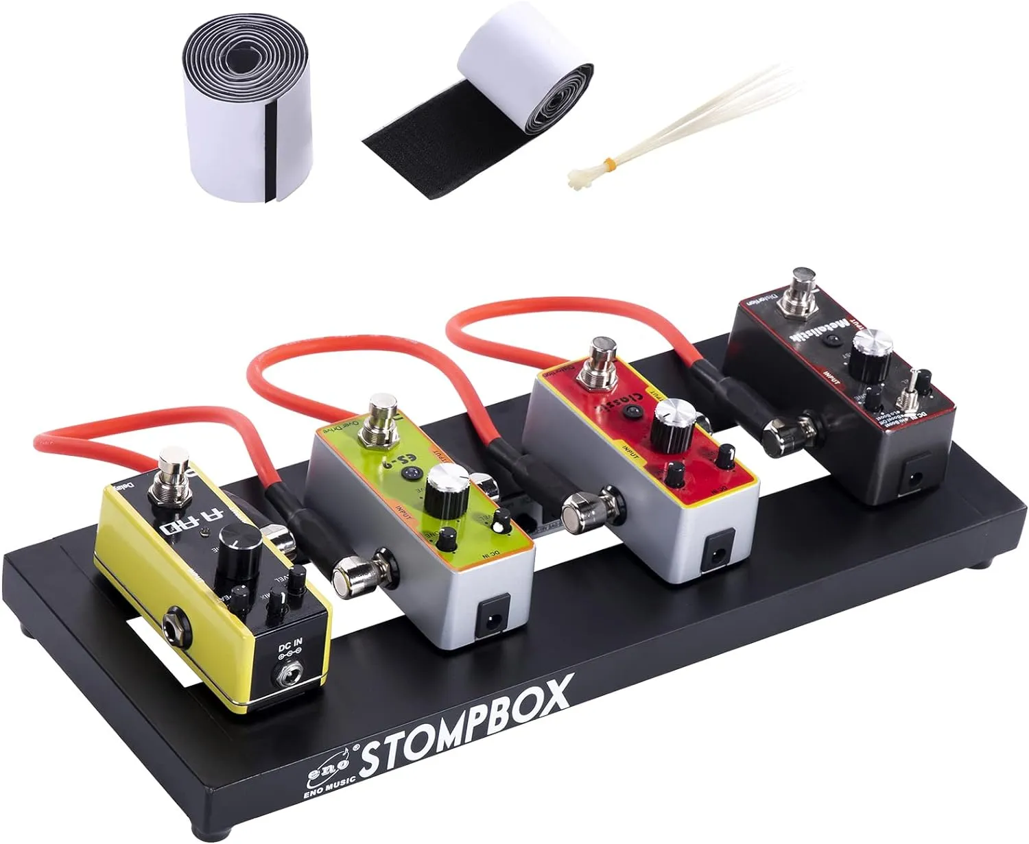ENO MUSIC 14" Mini Pedal Board Guitar Effects Pedals Compact Small Pedalboard with Mountain Tape & Cable Tie