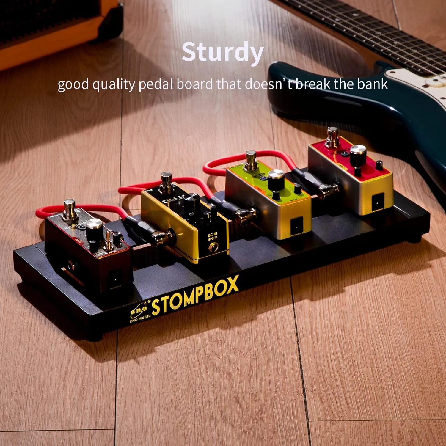 ENO MUSIC 14" Mini Pedal Board Guitar Effects Pedals Compact Small Pedalboard with Mountain Tape & Cable Tie