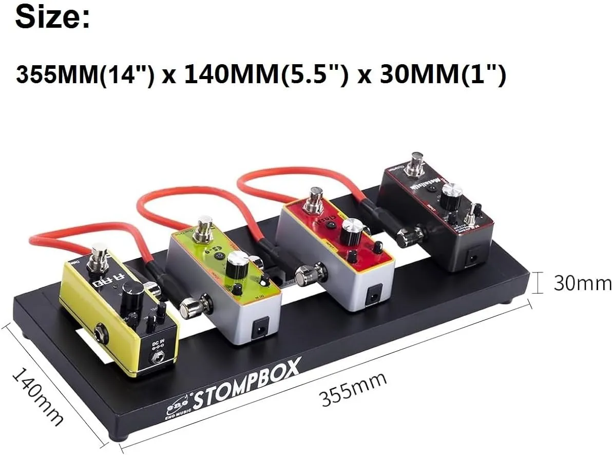 ENO MUSIC 14" Mini Pedal Board Guitar Effects Pedals Compact Small Pedalboard with Mountain Tape & Cable Tie