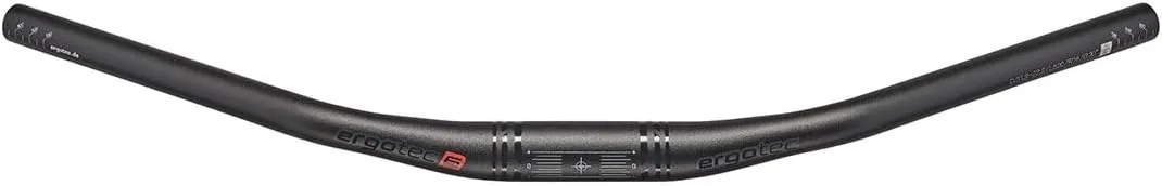 Ergotec Ladytown Bicycle Handlebar 31.8mm Clamp, for City Trekking Bikes, 620mm Width, 16mm Rise, 180mm Grip Length, 30° / 0° Back and Up Sweep, Black Sandblasted, Safety Level 6