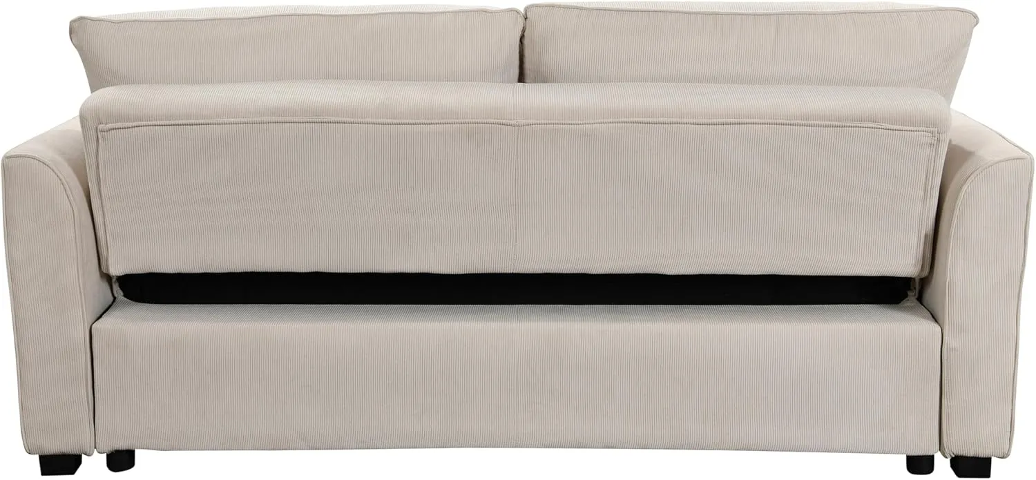 ERYE 78" W Oversized Loveseat Sofa Convertible Queen Size Sofabed, Soft Corduroy Upholstery Love Seat Sofa&Couch with Pull Out Sleeper Couch Bed & Reclining Backrest for Home Apartment RV Living Room