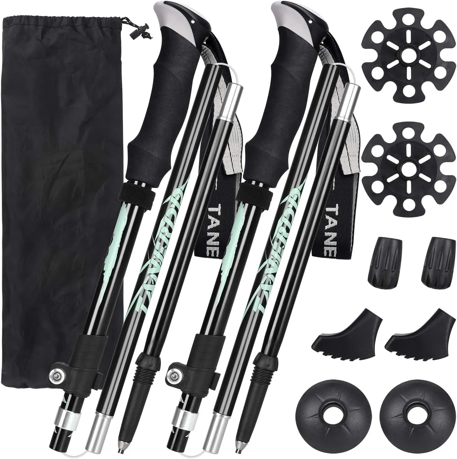 Esup Trekking Poles Collapsible Aluminum Alloy 7075 Hiking Poles 2pc Pack Adjustable Quick Lock for Hiking, Camping, Outdoor