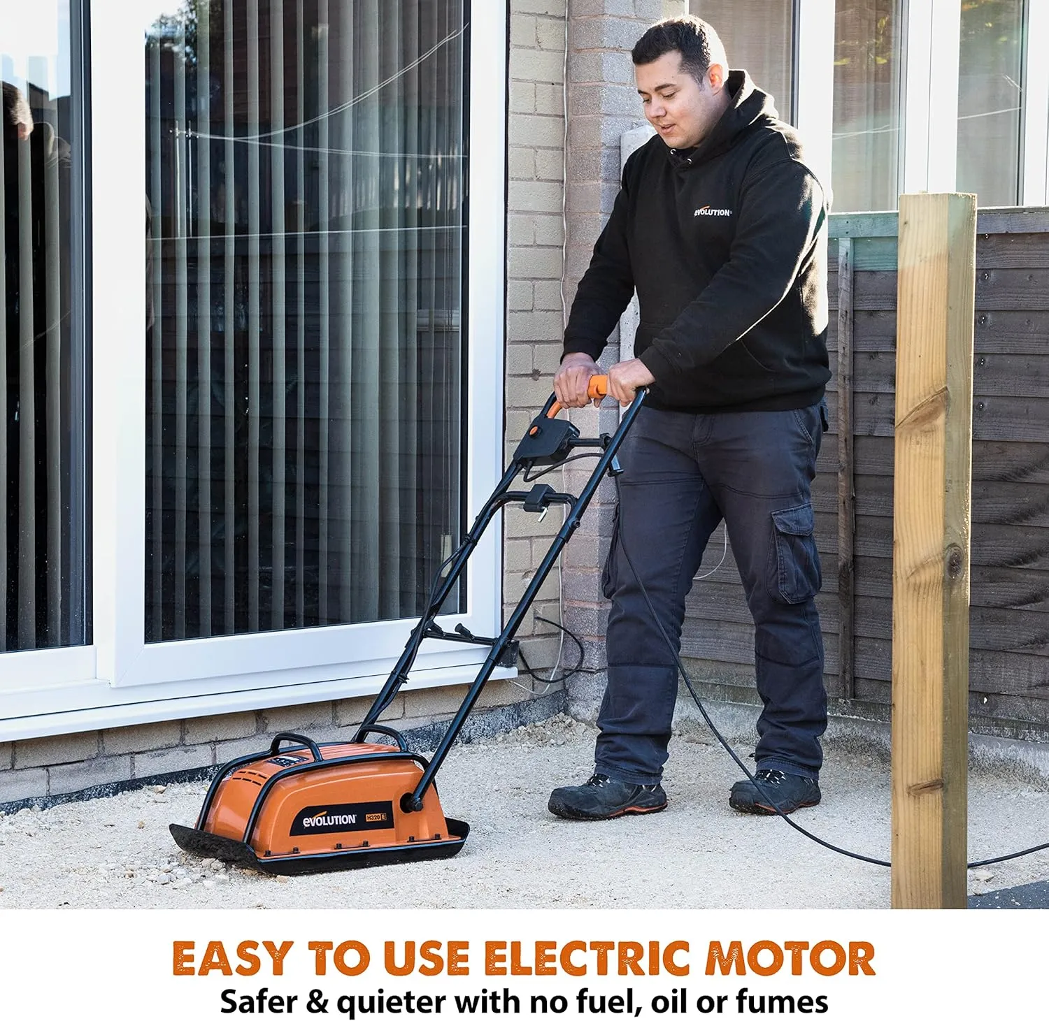 Evolution Hulk Electric Compactor Plate - Ideal For Levelling Pavement, Artificial Turf Ground Preparation, Patio, Blockwork, Sand, Soil & More