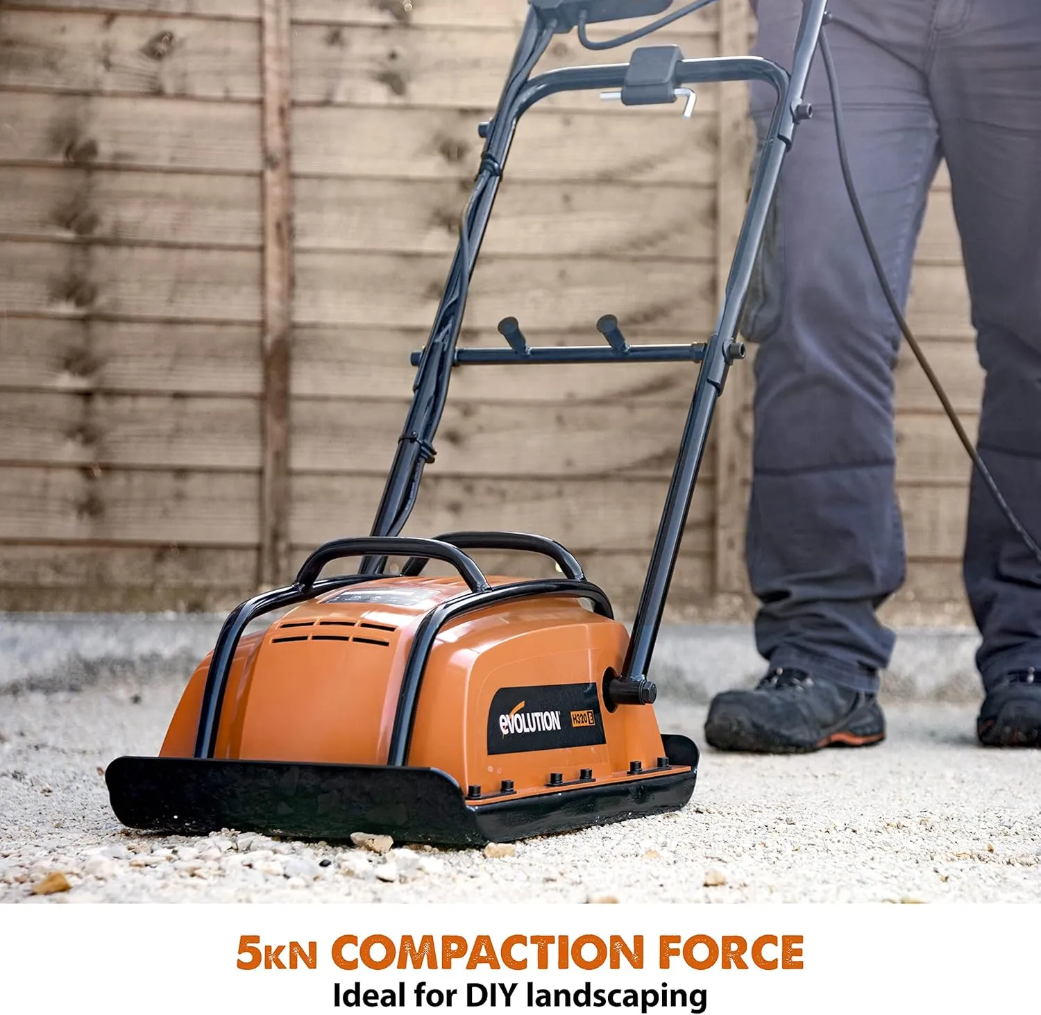 Evolution Hulk Electric Compactor Plate - Ideal For Levelling Pavement, Artificial Turf Ground Preparation, Patio, Blockwork, Sand, Soil & More