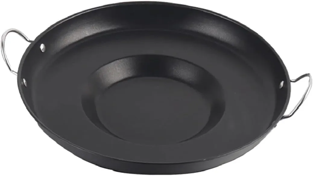Extra Large Mexican Style Wok Comal Cazo Griddle Fryer Chicharron Deep Fry Pan Stainless Steel For Carnitas Panza Abajo 23" Paella Non Stick Coating Belly Down