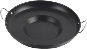 Extra Large Mexican Style Wok Comal Cazo Griddle Fryer Chicharron Deep Fry Pan Stainless Steel For Carnitas Panza Abajo 23" Paella Non Stick Coating Belly Down