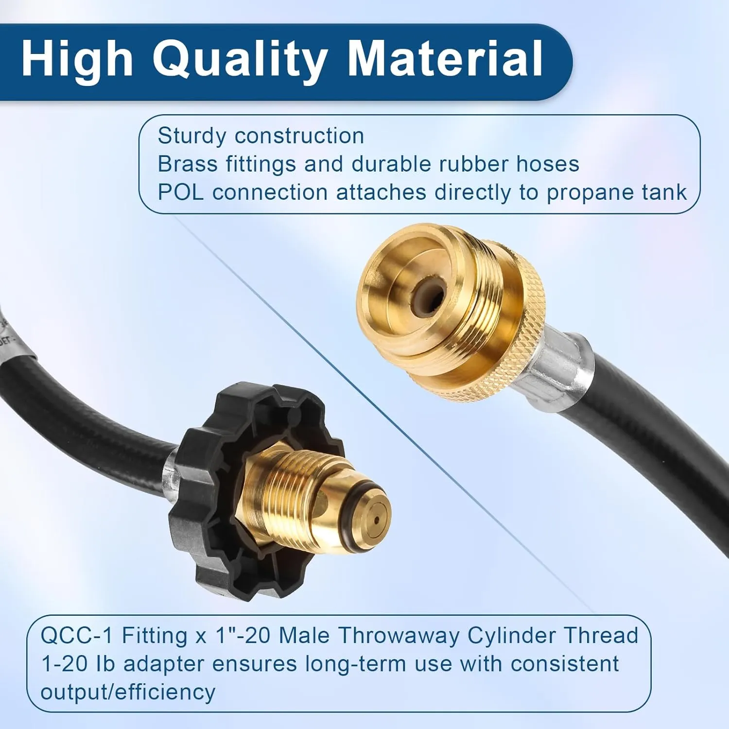 F273704 10-Ft Propane Hose Adapter Compatible With Mr.Heater/Big Buddy Heater Propane Assembly, for Mr Buddy Heater Hose To Propane Tank MH9B MH18B Series & More Indoor/Outdoor Heater