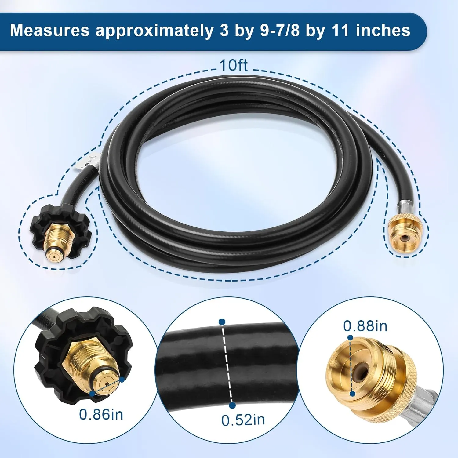 F273704 10-Ft Propane Hose Adapter Compatible With Mr.Heater/Big Buddy Heater Propane Assembly, for Mr Buddy Heater Hose To Propane Tank MH9B MH18B Series & More Indoor/Outdoor Heater