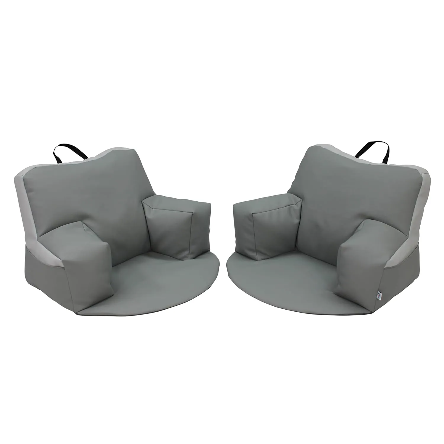 Factory Direct Partners 12367-GYLG SoftScape Relax-N-Read Bean Bag Chair with Supportive Back Rest, Storage Pockets and 1/2" Thick Foam Floor Cushion, Portable Seating (2-Pack) - Gray/Light Gray
