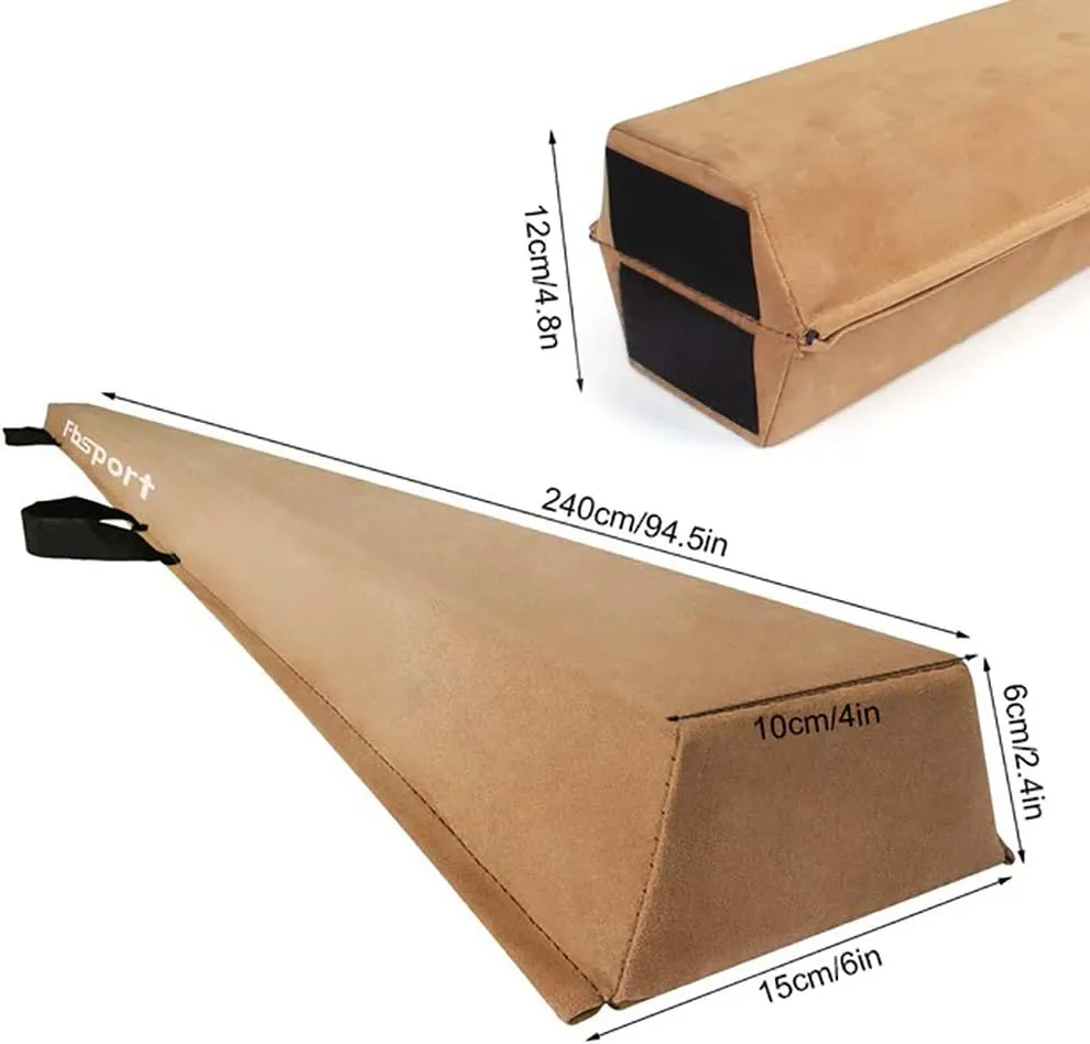 FBSPORT 8ft Balance Beam: Folding Floor Gymnastics Equipment for Kids Adults,Non Slip Rubber Base, Gymnastics Beam for Training, Practice, Physical Therapy and Professional Home Training
