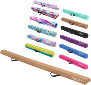 FBSPORT 8ft Balance Beam: Folding Floor Gymnastics Equipment for Kids Adults,Non Slip Rubber Base, Gymnastics Beam for Training, Practice, Physical Therapy and Professional Home Training