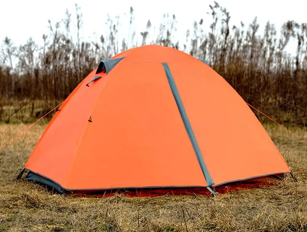 Festival Dome Tent 2 Person Family Camping Tent with Zipped Double Door and Carrying Bag Double Layer Dome Tent for Outdoor Hiking Camping Beach Garden