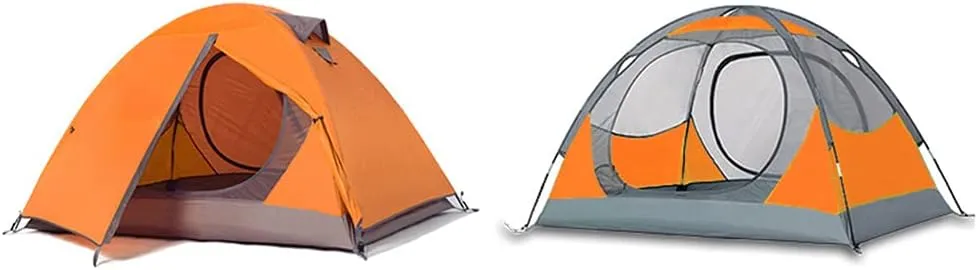 Festival Dome Tent 2 Person Family Camping Tent with Zipped Double Door and Carrying Bag Double Layer Dome Tent for Outdoor Hiking Camping Beach Garden
