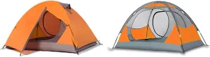 Festival Dome Tent 2 Person Family Camping Tent with Zipped Double Door and Carrying Bag Double Layer Dome Tent for Outdoor Hiking Camping Beach Garden