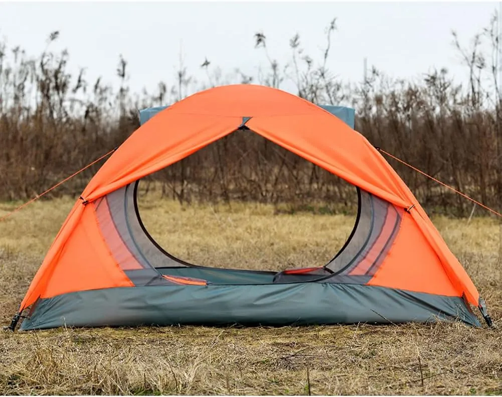 Festival Dome Tent 2 Person Family Camping Tent with Zipped Double Door and Carrying Bag Double Layer Dome Tent for Outdoor Hiking Camping Beach Garden