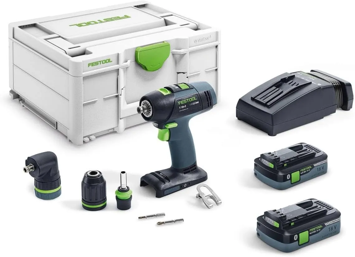 Festool 577608 Cordless Drill T18 3 HPC 18V 4.0 Ah I-Set