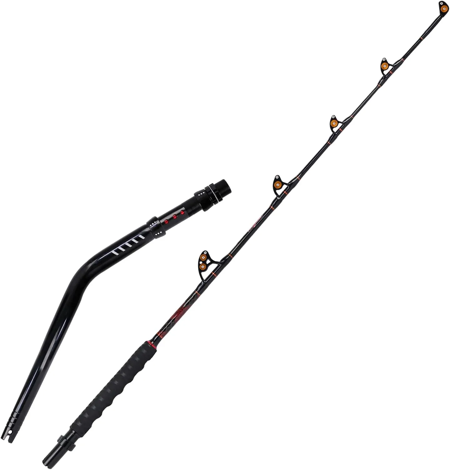 Fiblink Bent Butt Trolling Rod 2-Piece Saltwater Offshore Fishing Rod Big Game Roller Rod Conventional Boat Pole