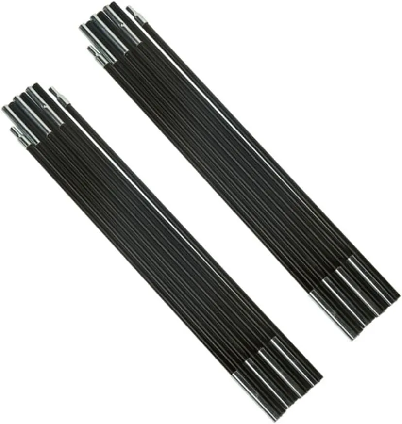 Fibreglass Tent Poles Replacement, 10.5-12.8ft Pre-Assembled Black Tent Pole for Hiking & Camping Easy to Install Outdoor Tent Repair Rod(3.9m)