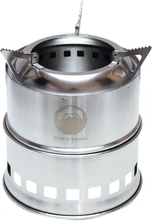 Field to Summit Flame Stove, OFBSTOVE Wood Stove, Camping Stove, Bonfire Stand, Lightweight, Compact, Secondary Burning, Portable, Sub-Stove, Stainless Steel, Trivet, Mini Tool, Heat Efficient, Portable