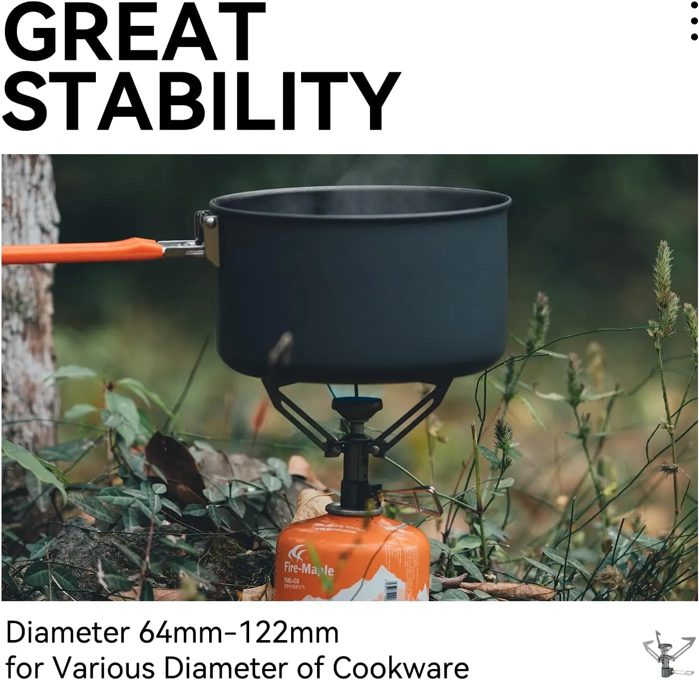 Fire-Maple Hornet II Portable Backpacking Hiking Stove, Mini with High Stability, UItra Light Titanium Gas Stove, for Camping, Backpacking, Hiking, and Survival