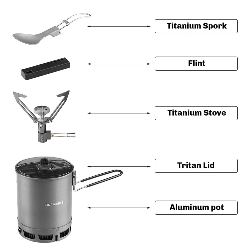 FIRE-MAPLE PETREL G2 G3 Ultralight Cooking System – Portable Gas Stove & Pot for Camping & Hiking