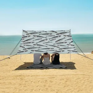 Fishes Seamless Pattern Beach Camping Tent Sun Shelter for Whole Family, Beach Shade Canopy with UPF50  UV Protection,Easy Set Up and Carry,Outdoor Shade for Trips, Fishing, Backyard Fun Picnic