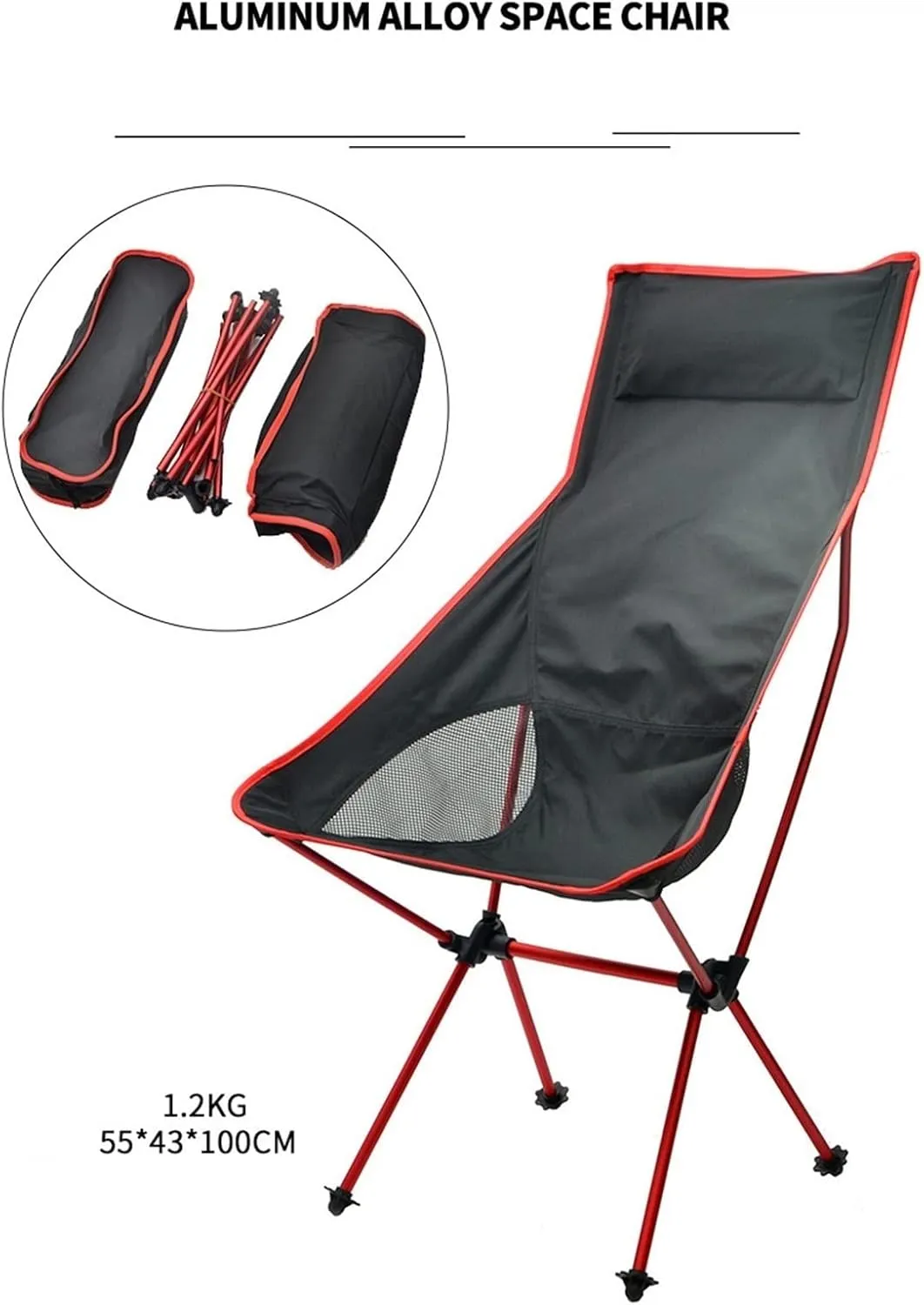 Fishing Chair Outdoor Camping Chairs Folding Moon Chair Portable Extended Hiking Seat Beach Fishing Chair Ultralight Garden Picnic Furniture