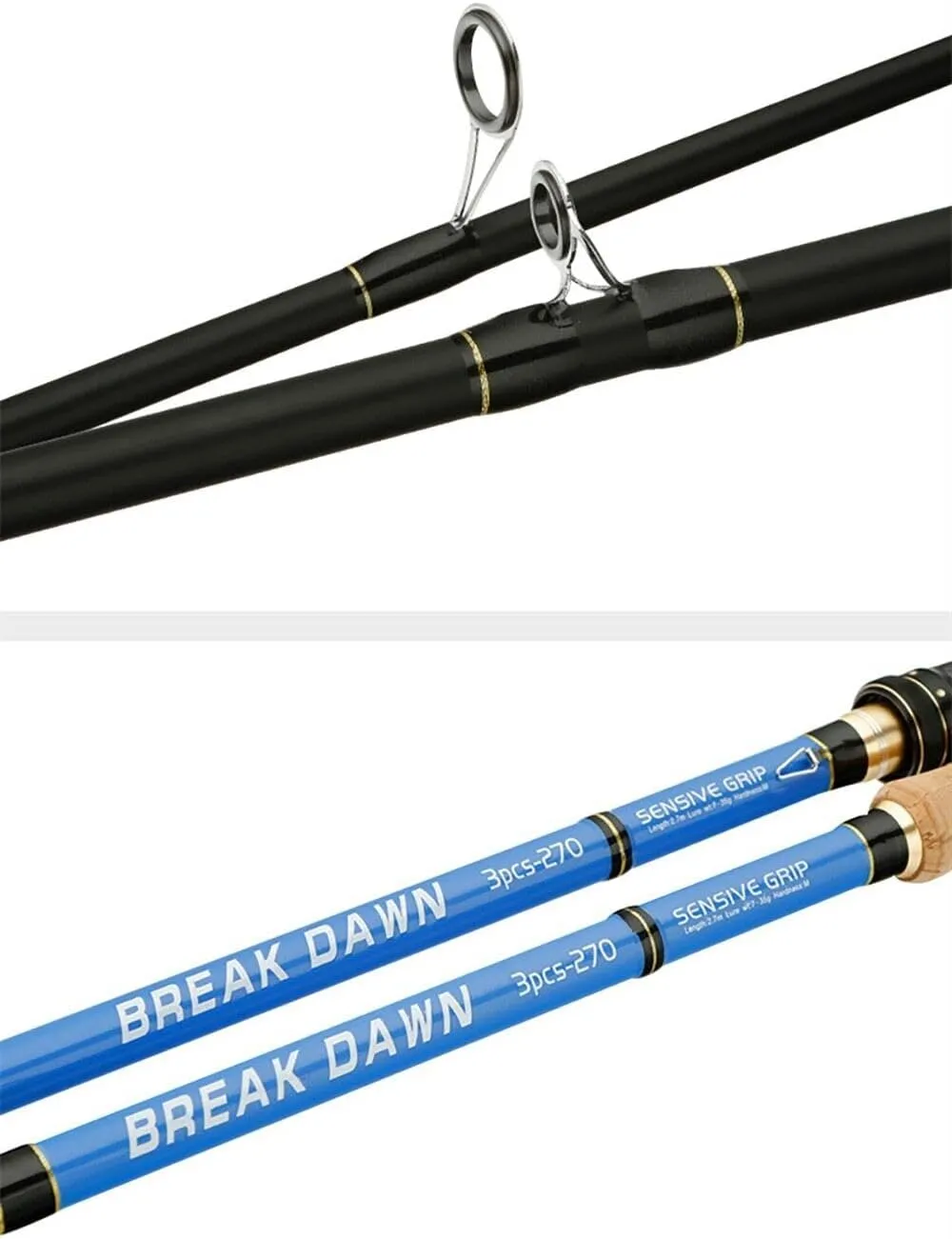 Fishing Lure Rod Spinning Casting Travel Carbon Fiber Pole 2.1M 2.4M 2.7M 3.0M