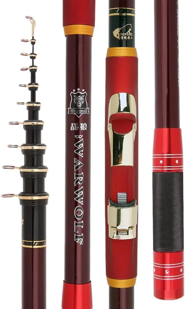 Fishing Pole Telescopic Spinning Casting Rods 3.6m 4.5m 5.4m 6.3m Carbon Fiber Fishing Rods Ultralight Portable Sea Saltwater Freshwater (Size : 6.3m)