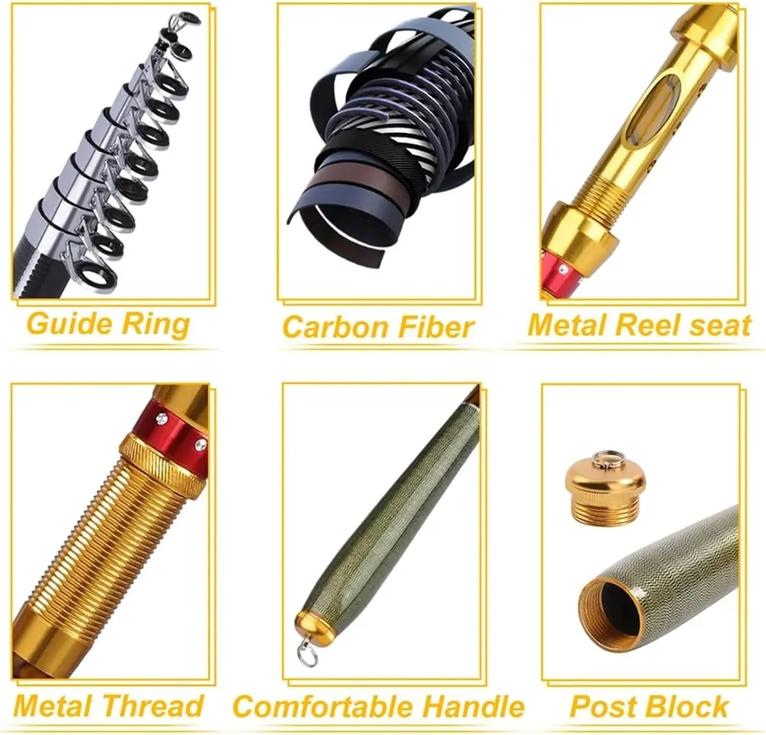Fishing Rod, 1.8-3.6M Telescopic Fishing Rod M Power Carbon Fiber Pole Travel Rod Carp Fishing Tackle,Suitable for A Variety of Waters