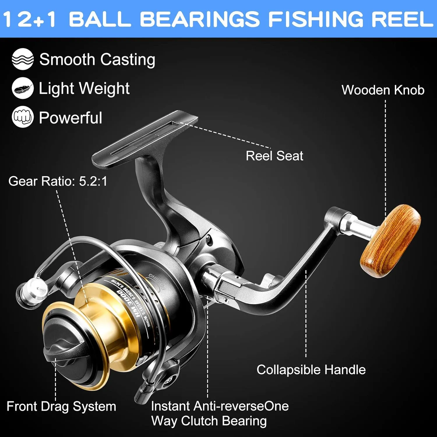 Fishing Rod and Reel Combos, Carbon Fiber Telescopic Fishing Pole Kit with Spinning Reel, Fishing Line, Fishing Lures, Travel Bag for Beginner Saltwater Freshwater Fishing