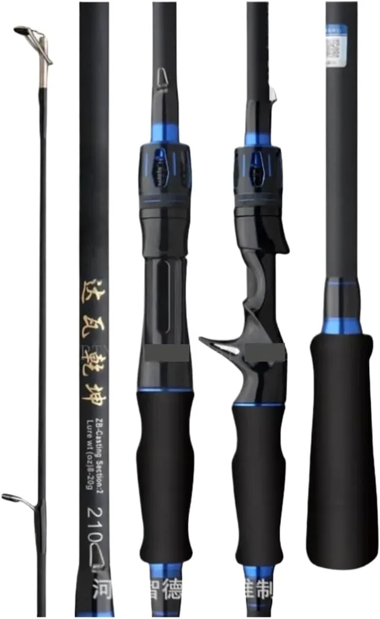 Fishing Rod Bass Fishing Rod Carbon Fiber Spinnning and Casting Lure Pole Bait Weight 8-20g River Lake Reservoir =(Spinning Rod-Red)