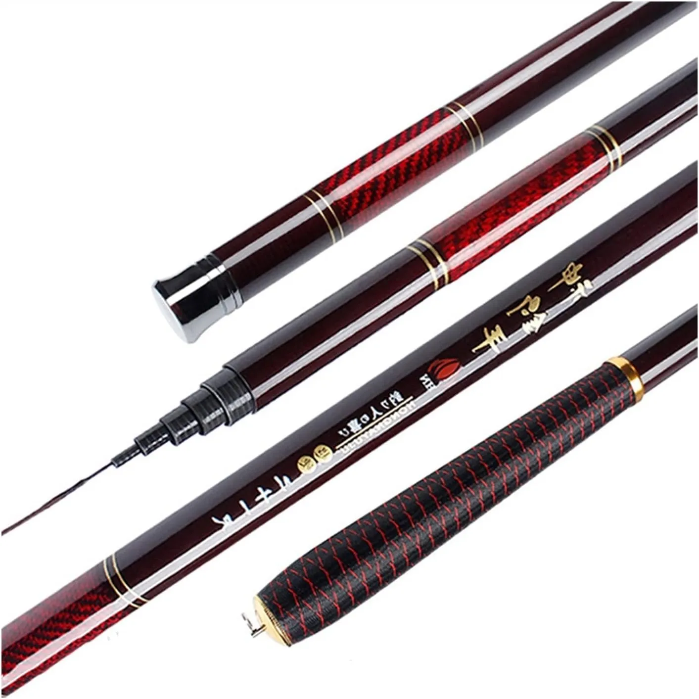 Fishing Rod Combos Super Hard Super Light Carbon Fiber 28 Power Hand Fishing Pole Telescopic Fishing Rod 2.7-7.2M Stream Rod Portable Fishing Tackle Fishing Gear Set