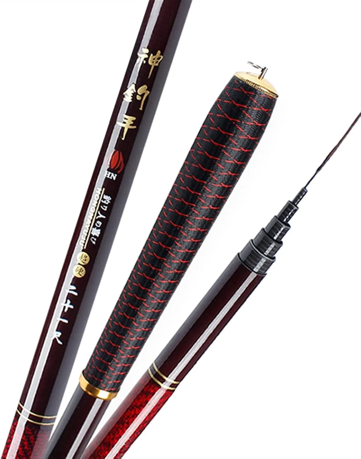 Fishing Rod Combos Super Hard Super Light Carbon Fiber 28 Power Hand Fishing Pole Telescopic Fishing Rod 2.7-7.2M Stream Rod Portable Fishing Tackle Fishing Gear Set