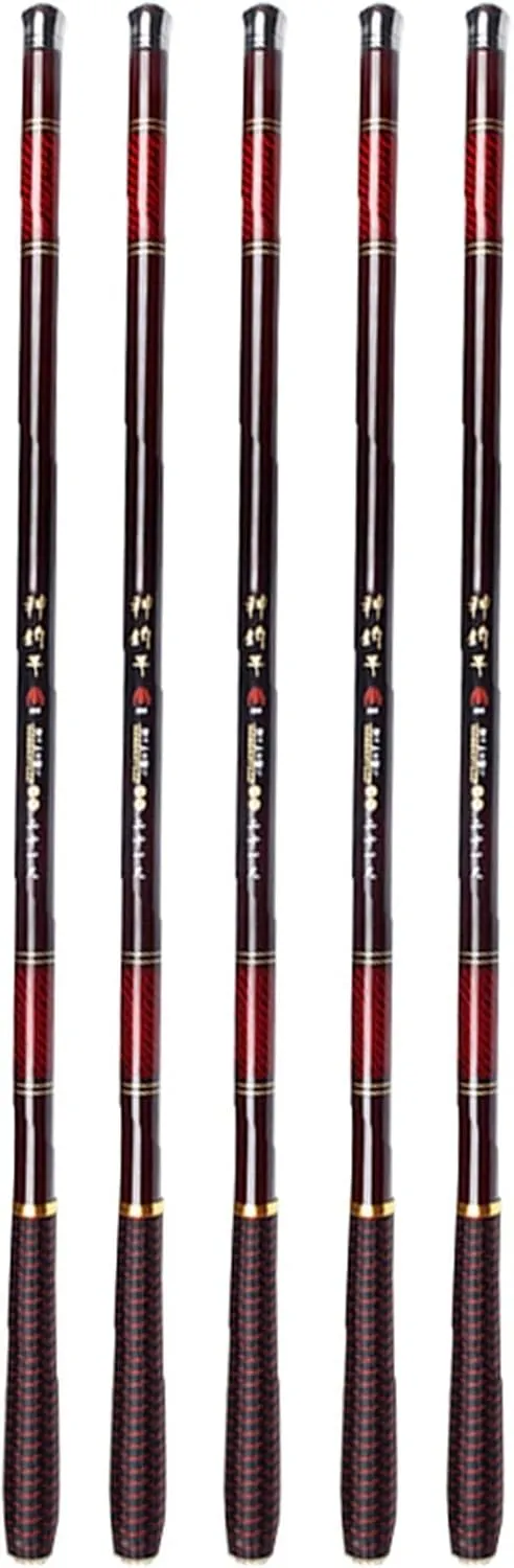 Fishing Rod Combos Super Hard Super Light Carbon Fiber 28 Power Hand Fishing Pole Telescopic Fishing Rod 2.7-7.2M Stream Rod Portable Fishing Tackle Fishing Gear Set
