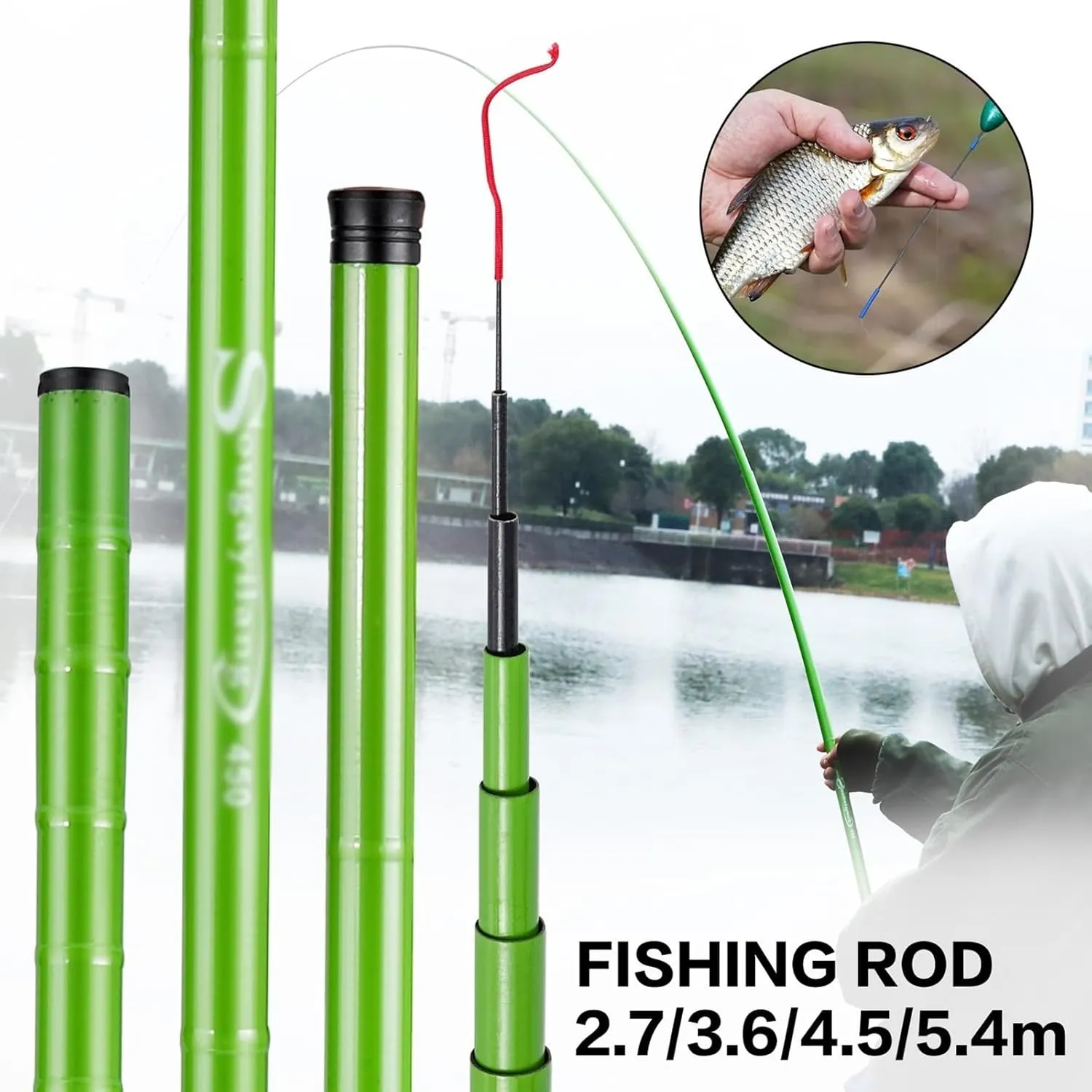 Fishing Rod Kit Carp Fishing Rod Hard Carbon Fiber Portable Ultra Light Telescopic Pole Max Drag 5Kg Fishing Tools Fishing Pole
