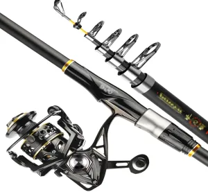 Fishing Rod Kit Fishing Rod and Reel Combos Carbon Fiber Telescopic Fishing Pole/Metal Fishing Reel Sea Saltwater Freshwater Kit Fishing Rod Kit Fishing Gear Fishing Pole