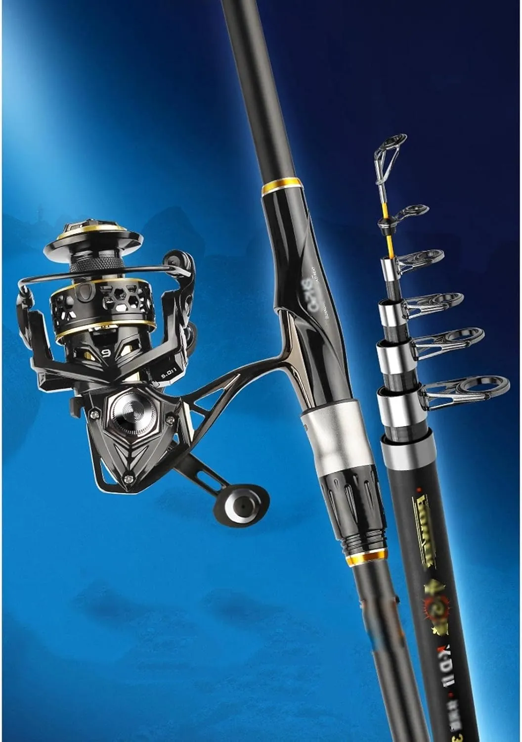 Fishing Rod Kit Fishing Rod and Reel Combos Carbon Fiber Telescopic Fishing Pole/Metal Fishing Reel Sea Saltwater Freshwater Kit Fishing Rod Kit Fishing Gear Fishing Pole