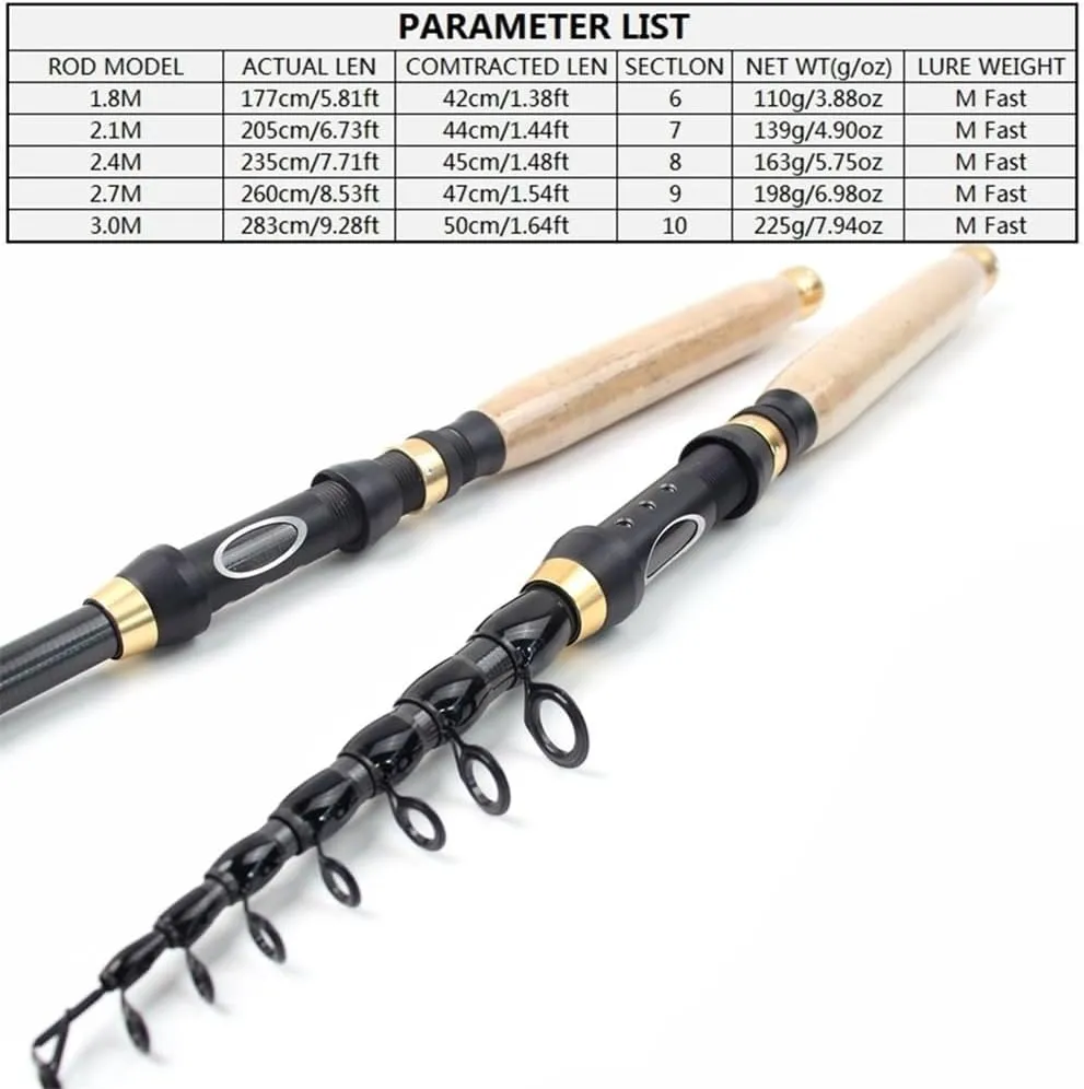 Fishing Rod Multifunctional Portable Lure Fishing Rod Telescopic Carp Pole Fishing Tackle Pocket Travel Fishing Rod Portable Fishing Pole(2.7m)