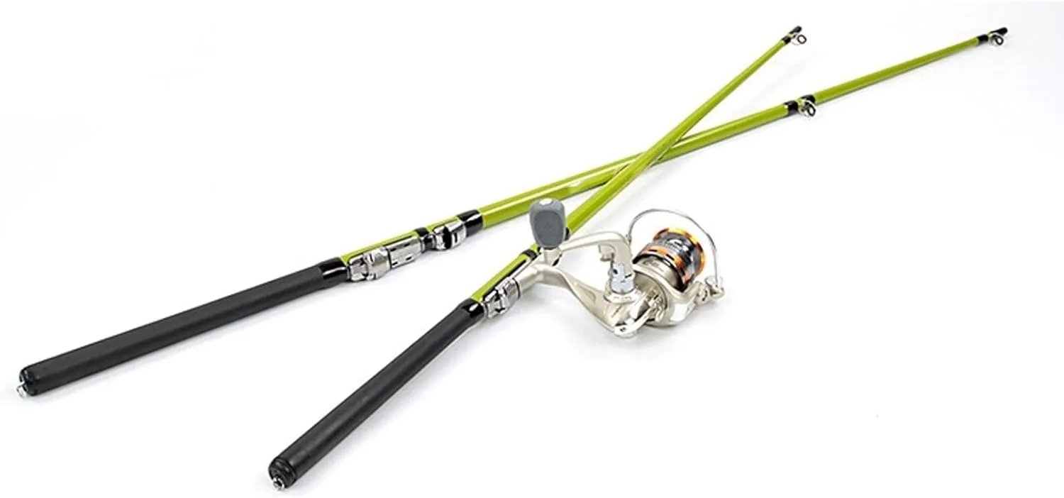 Fishing Rod Telescopic Fishing Rod and Metal Reel Combo Set Fishing Pole for Travel Saltwater Freshwater Boat Fishing Beginners Fishing Pole