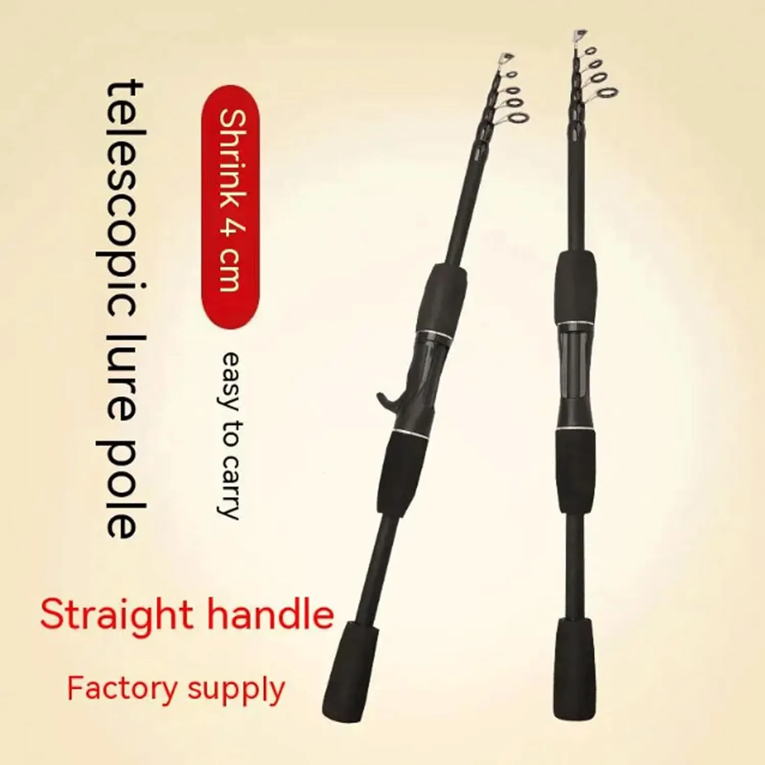 Fishing Rods Telescopic Portable Rod Comfortable Carbon Fiber Sea Fishing Straight/Curved Handle Flexible Anti-Slip Fishing Pole Fishing Accessories