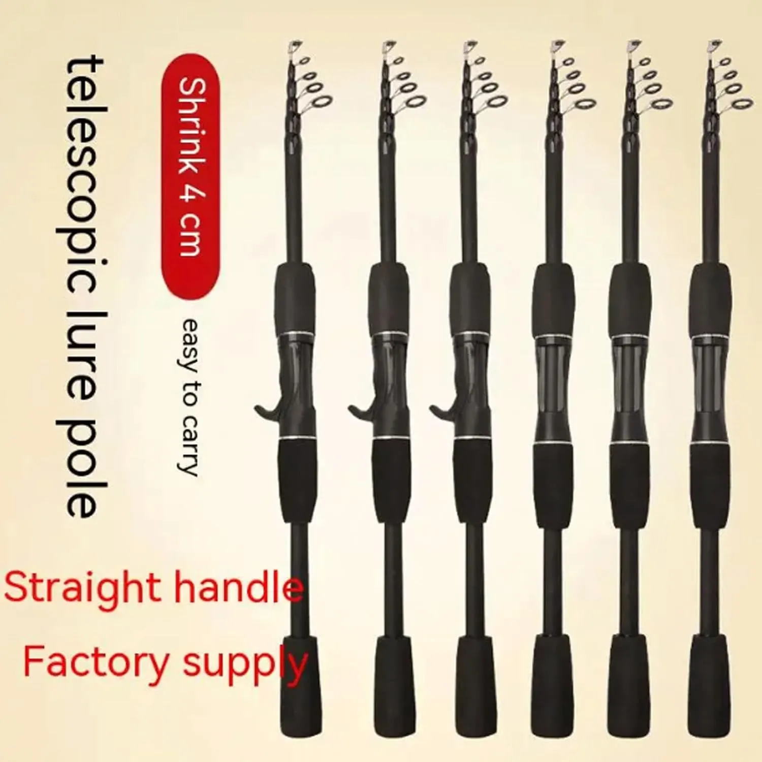 Fishing Rods Telescopic Portable Rod Comfortable Carbon Fiber Sea Fishing Straight/Curved Handle Flexible Anti-Slip Fishing Pole Fishing Accessories