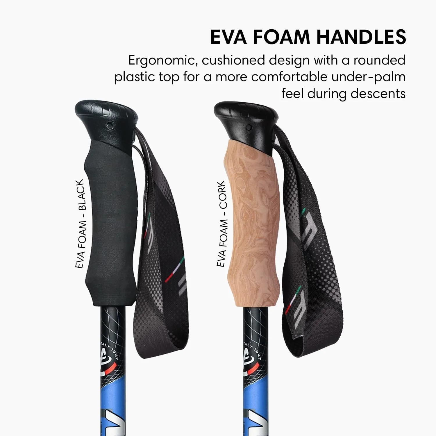 Fizan Compact 3 Trekking Poles – 5.6 oz Ultralight, Backpacking, Thru Hiking Poles, Adjustable, Collapsible, Customized Fit, EVA Grips, Aluminum Walking Sticks (Compact 3)