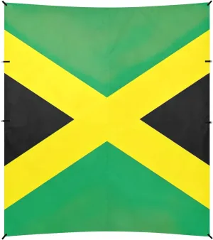 Flag of Jamaica Beach Tent UPF50  Lightweight Sun Shade with Sandbags and Shovel for Backyard, Grassland, Park